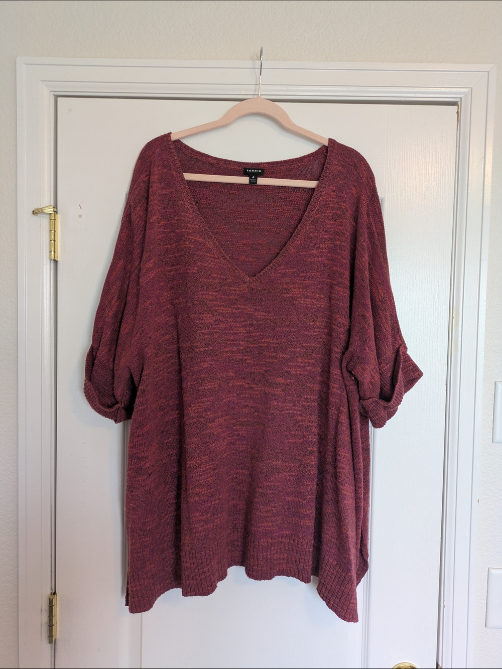 torrid Marled Rose-Burgundy Knit Pullover